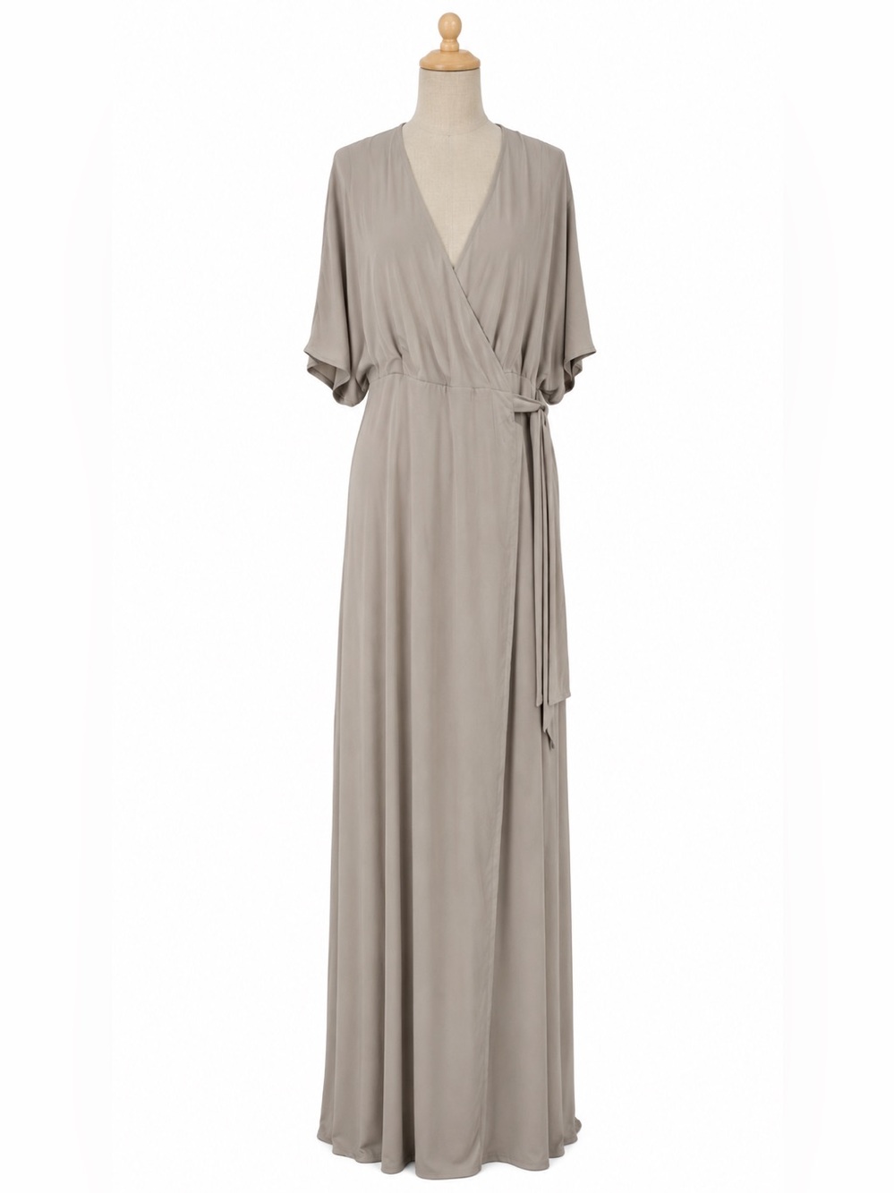 Standards & Practices 2X Concrete Gray Wrap Maxi Dress Kimono Sleeve NWT